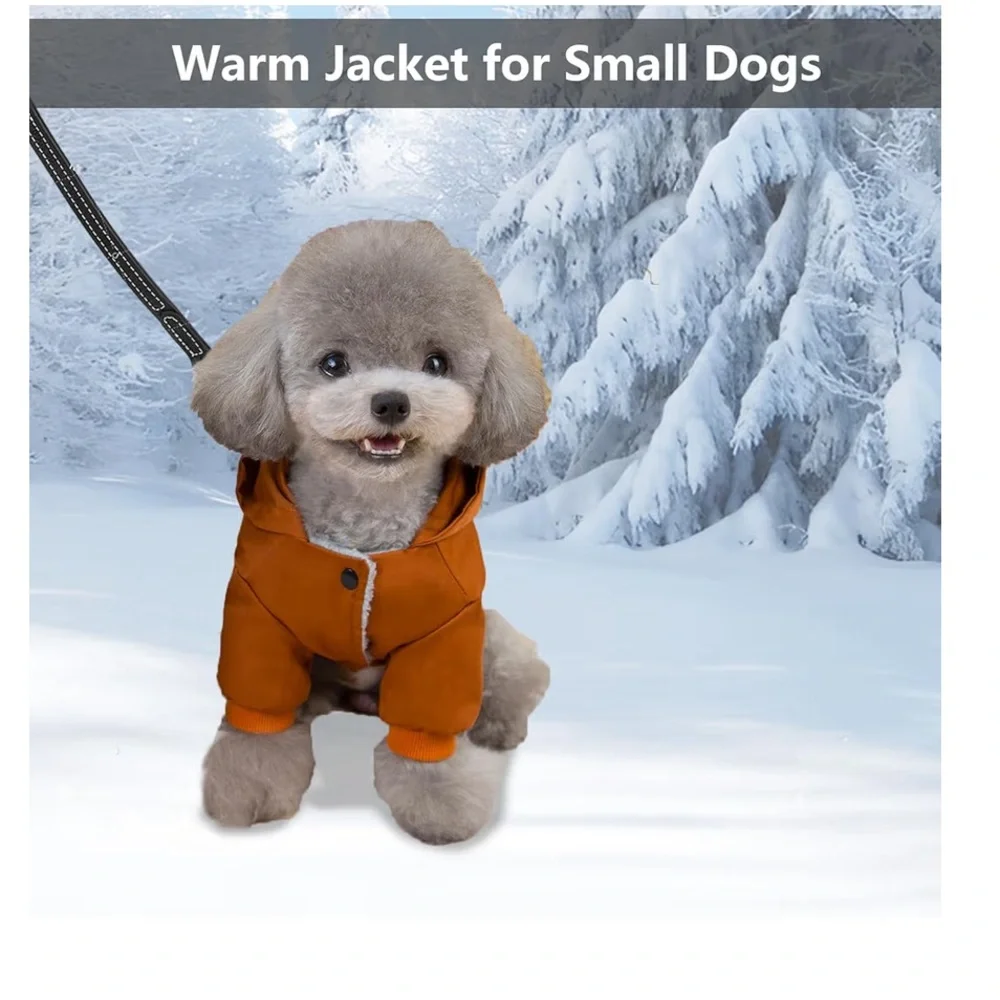 Brabtod Waterproof Dog Winter Jacket W/Harness Built In, Pet Snowsuit XS/436-10
